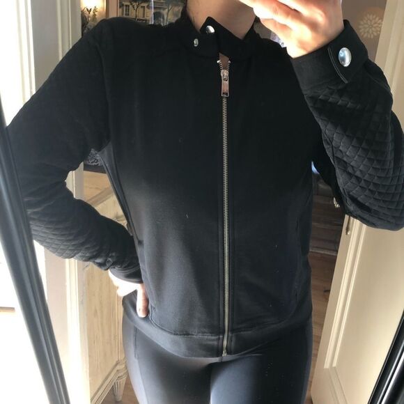 Michael Kors black bomber jacket excellent condition Size 8 - Picture 1 of 7